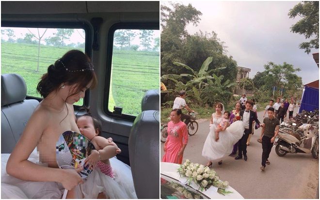 'Cô dâu cho con bú trên xe hoa' - Bức ảnh khiến ai cũng thấy rưng rưng xúc động lại có bí mật hậu trường thế này
