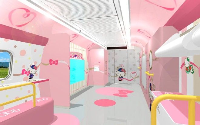 Tàu cao tốc Hello Kitty siêu cute ở Nhật Bản, nhìn là muốn đi ngay lập tức