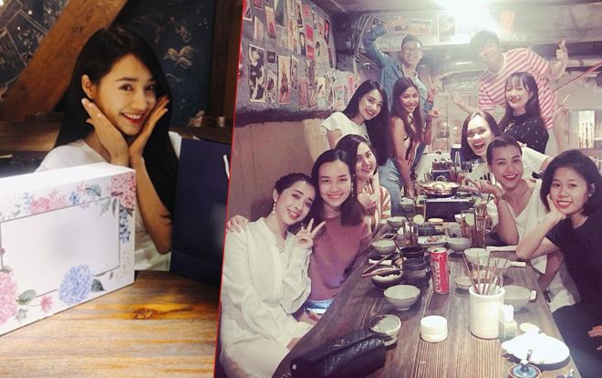 Trở về từ Cannes, Nhã Phương rạng rỡ đón tuổi mới bên hội bạn 'thắm sang'