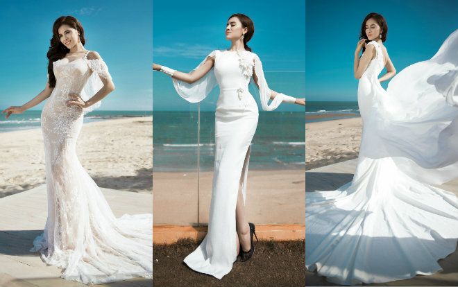 Á hậu Thư Dung diện váy xuyên thấu mỏng tang, khoe đường cong chữ S gợi cảm trên biển