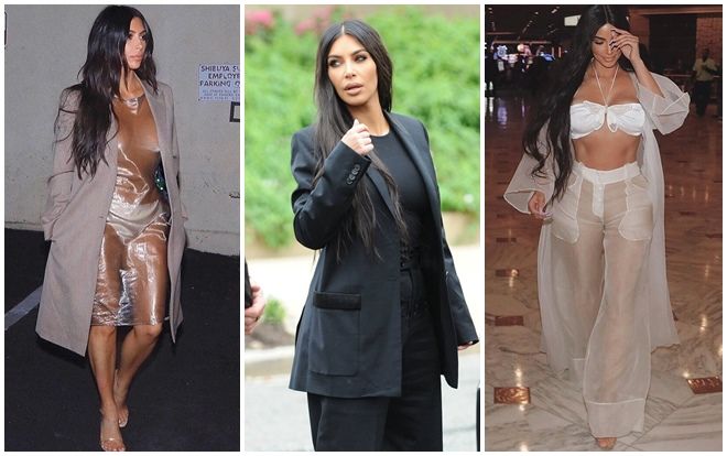 Vừa mới diện suit sang trọng gặp tổng thống Donald Trump xong, Kim Kardashian lại diện đầm ni-lông trong suốt lộ hết cả nội y ra đường!