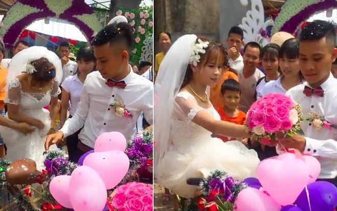 Chú rể rước dâu bằng 'siêu xe cây nhà lá vườn', dân mạng nhắc nhở cẩn thận váy mắc vào nan hoa