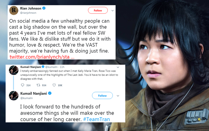 Nhiều sao Hollywood lên tiếng bảo vệ diễn viên gốc Việt Kelly Marie Tran sau khi bị fan 'Star Wars' đả kích