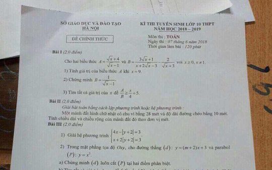 Thi vào lớp 10: Thầy giáo tung đề thi Toán lên mạng khi học sinh mới làm bài được một nửa thời gian