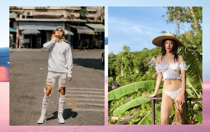 Mai Tiến Dũng mặc quần 'rách nát', Khánh Linh khoe 80% cơ thể vẫn không tức mắt