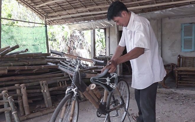 Kỳ nhân Trà Vinh chế xe đạp tre khiến khách Tây phát thèm