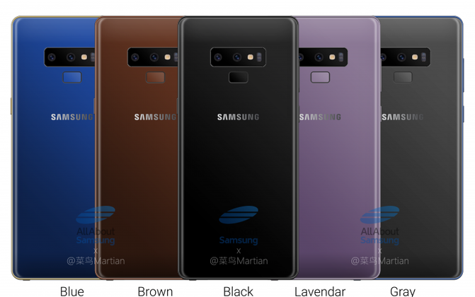 Galaxy Note9 sở hữu tới 5 màu máy khác nhau, một trong số đó chưa từng xuất hiện