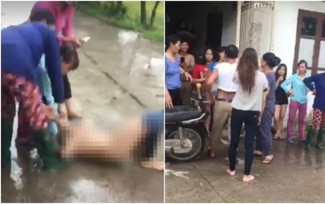 Nhắn tin thách thức vợ nhân tình, bồ nhí bị lột đồ bắt quỳ giữa đường