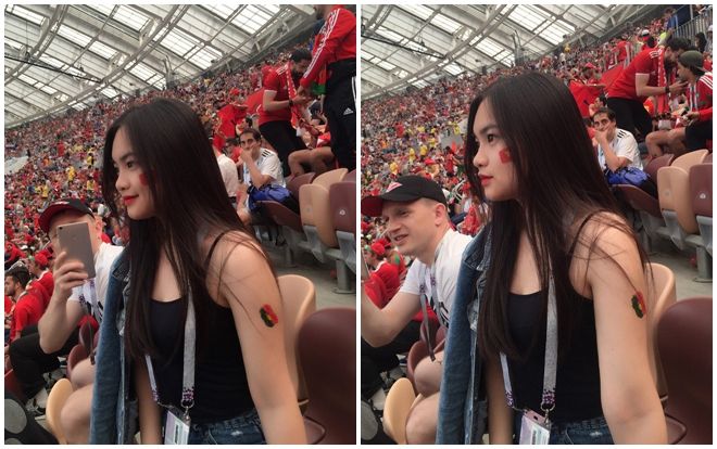 Danh tính thiếu nữ Việt ngồi trên khán đài xem World Cup khiến dân tình ghen tị hết nấc
