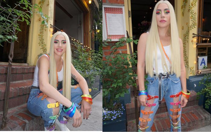 'Nữ quái' Lady Gaga diện quần jean 7 sắc cầu vồng ủng hộ cộng đồng LGBT