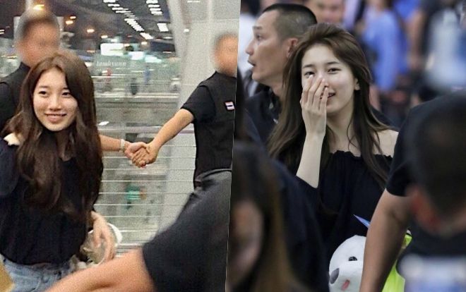 Mấy ai đẳng cấp như Suzy, được vệ sĩ vây thành vòng tròn che chắn ở sân bay