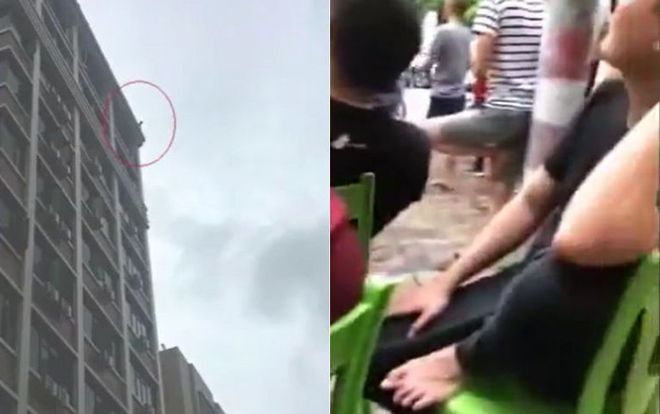 Thấy người nhảy lầu tự tử, dân hiếu kỳ xách ghế ra ngồi xem