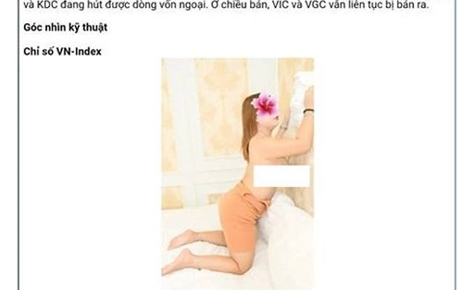 Chứng khoán FPT gửi bản tin kèm ảnh nhạy cảm gây sốc cho khách hàng