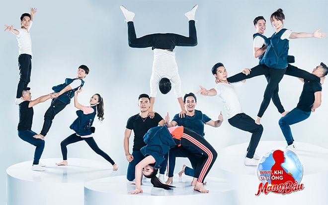 Hé lộ khoảnh khắc 3 gia đình 'mạo hiểm' diễn xiếc cùng Quốc Cơ - Quốc Nghiệp khi đang mang bầu