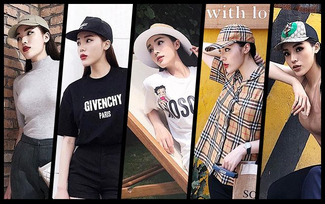 Với bộ sưu tập nón 'hiệu' hoành tráng này thì nắng nóng 40 độ cũng không làm khó được Kỳ Duyên