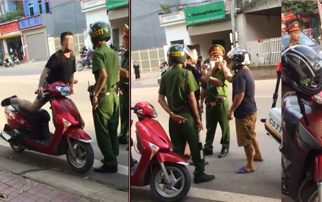 Bị bắt vì không đội mũ bảo hiểm, thanh niên xăm trổ gọi cả bố mẹ đến thách thức công an