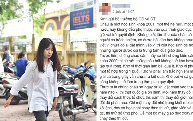 Quá sợ hãi vì kỳ thi THPT quốc gia, nữ sinh 2001 gửi tâm thư đầy thuyết phục đến Bộ Giáo dục và Đào tạo