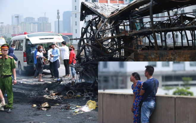 Người thân gào khóc cạnh hiện trường nữ thai phụ tử vong mắc kẹt trong xe giường nằm sau hỏa hoạn kinh hoàng