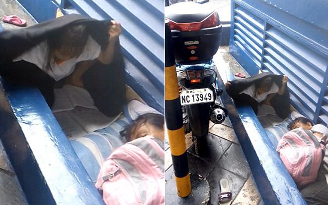 Xúc động khoảnh khắc bé gái vô gia cư 'đội mưa' làm bài tập về nhà