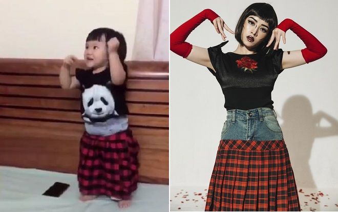 Dân mạng phát cuồng fan nhí của Chi Pu mặc 'quần tụt váy' nhảy 'Đóa hoa hồng' cực đáng yêu
