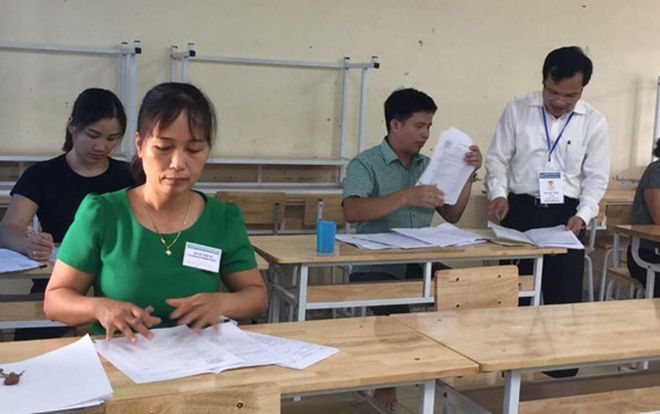 100% bài thi đã chấm thẩm định trùng khớp với kết quả chấm thi ở Hoà Bình