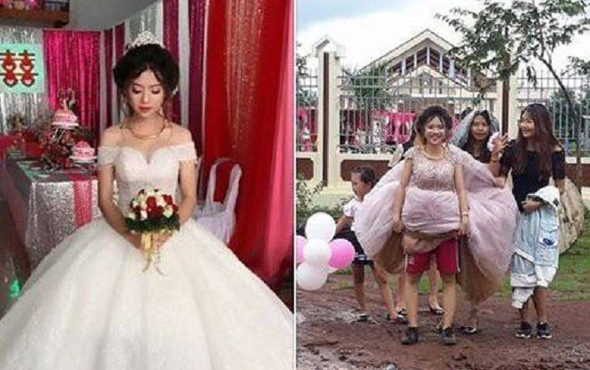 Đám cưới mùa mưa lũ: Quan viên hai họ rước dâu bằng thuyền, trâu và cả xách váy lội bùn đất cũng có