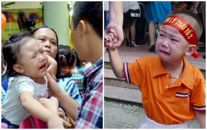 Cười hết nấc với gương mặt mếu máo của các nhóc tì lần đầu đi mẫu giáo