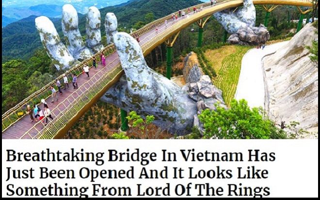 Báo nước ngoài 'giật tít' về Cầu Vàng: Ấn tượng đến nghẹt thở như trong 'Chúa tể những chiếc nhẫn'