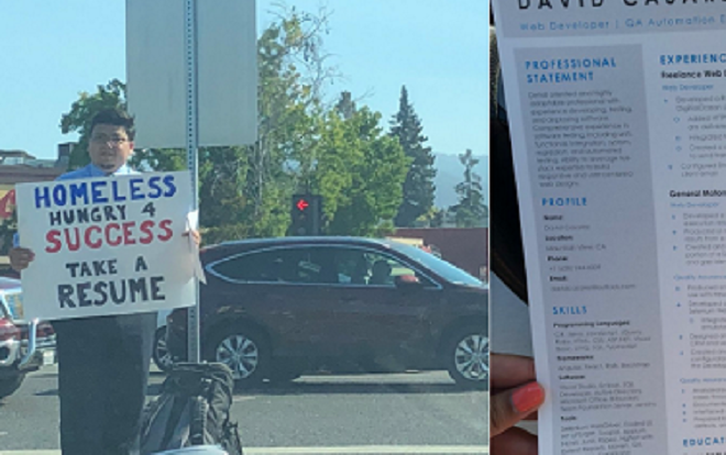 Giơ biển xin việc ngoài đường, chàng trai vô gia cư nhận hơn 200 lời mời