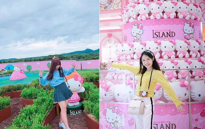 Có một hòn đảo Hello Kitty toàn màu 'hường' ở Hàn Quốc khiến con gái cứ phải phát cuồng