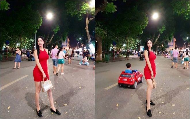 Mỹ nữ xứ Hàn khoe ảnh chụp tại phố đi bộ hồ Gươm