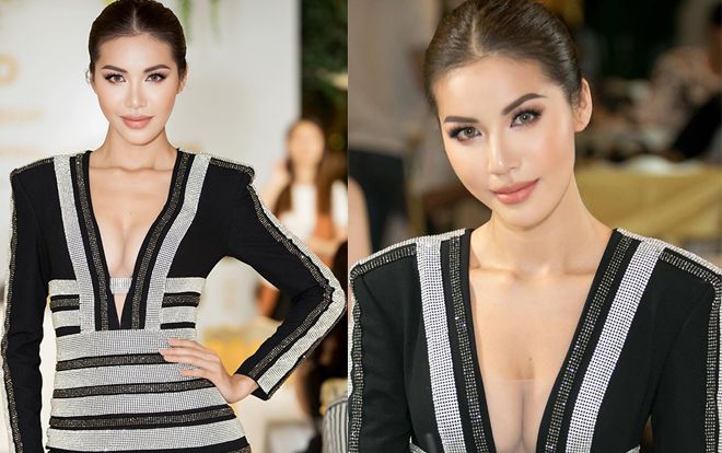 Minh Tú mặc váy bó sát khoe đường cong chữ S và vòng 1 căng mọng tuyệt mỹ