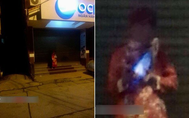 Nửa đêm 1 người mặc áo quan đứng trước của ngân hàng vắng tanh khiến bao người 'hồn xiêu phách lạc'