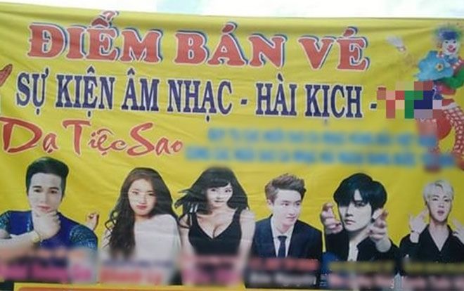 Fan phẫn nộ khi hình ảnh EXO - BTS bị sử dụng trái phép trên banner sự kiện… ‘Âm nhạc - Hài kịch’