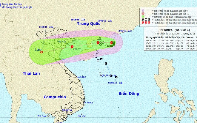 Bão số 4 tăng tốc vào đất liền, sức gió mạnh nhất giật cấp 11