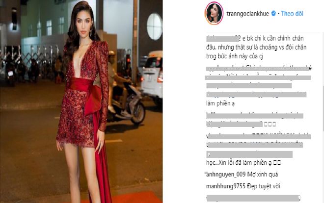 Đôi chân gầy gò phát sợ, Lan Khuê khiến fan thốt lên 'chị không cần kéo chân lố vậy đâu!'