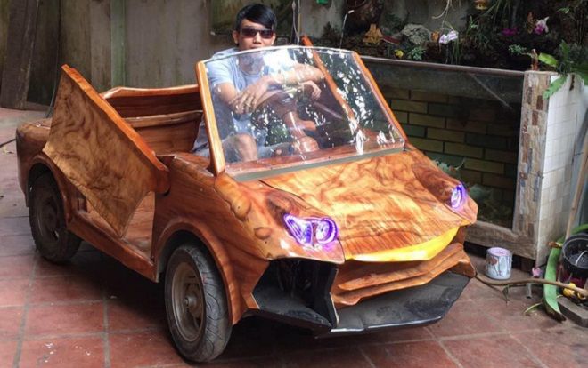 'Siêu xe' Lamborghini bằng gỗ giá 20 triệu của 9x Hà Nội gây sốt