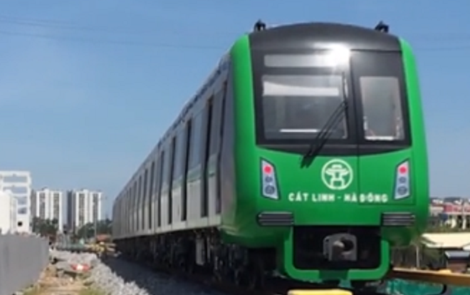 Tàu điện Cát Linh - Hà Đông chạy thử toàn tuyến vào tháng 9