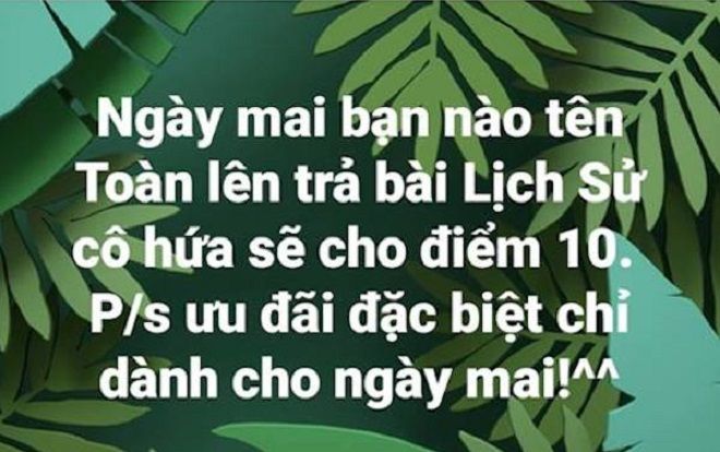 Những giáo viên vui tính, thông báo cộng điểm theo tinh thần U23