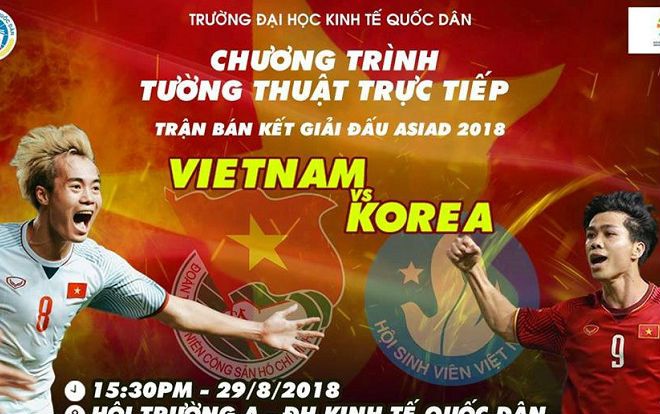 Cổ vũ Olympic Việt Nam đá bán kết ASIAD, hàng loạt trường Đại học cho sinh viên nghỉ và tổ chức xem offline siêu hoành tráng