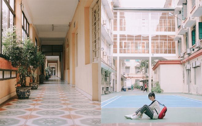 Ở Hà Nội có 1 ngôi trường mà đến cái thùng rác cũng là 1 góc sống ảo so deep