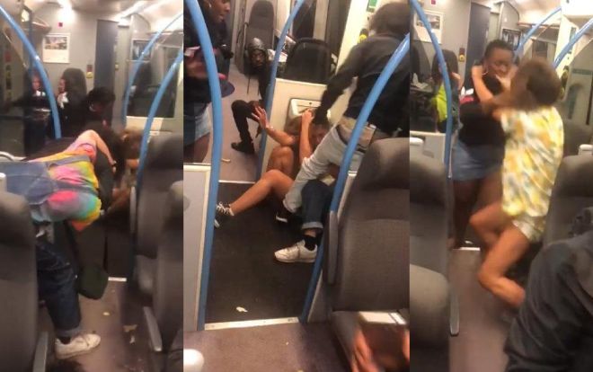 Hành khách đấm đá nhau trên tàu điện chỉ vì một cái bánh kẹp