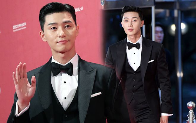 Park Seo Joon quyến rũ chết người tại thảm đỏ 'Seoul Drama Awards', netizen thắc mắc Park Min Young đâu?