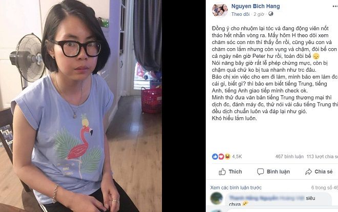 Khoe ảnh Bella nhuộm lại tóc đen, Hằng túi còn tiết lộ ‘hot girl quỵt tiền’ biết tiếng Anh và tiếng Trung, muốn tìm việc để nuôi con