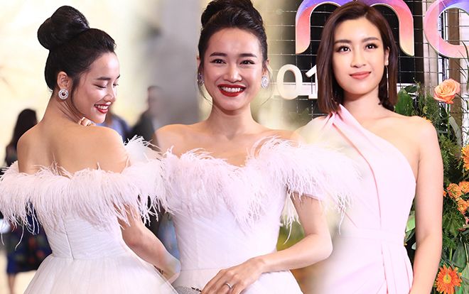 Nhã Phương - Hoa hậu Đỗ Mỹ Linh cùng diện đầm khoe vai trần gợi cảm tại VTV Awards 2018