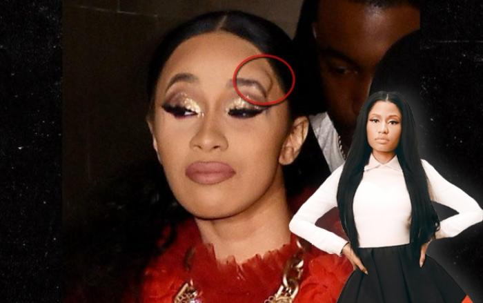 Vụ 'ẩu đả thế kỉ': Cardi B quăng guốc và nhận ngay cú đấm 'thấu trời', sưng cả mặt từ Nicki Minaj!