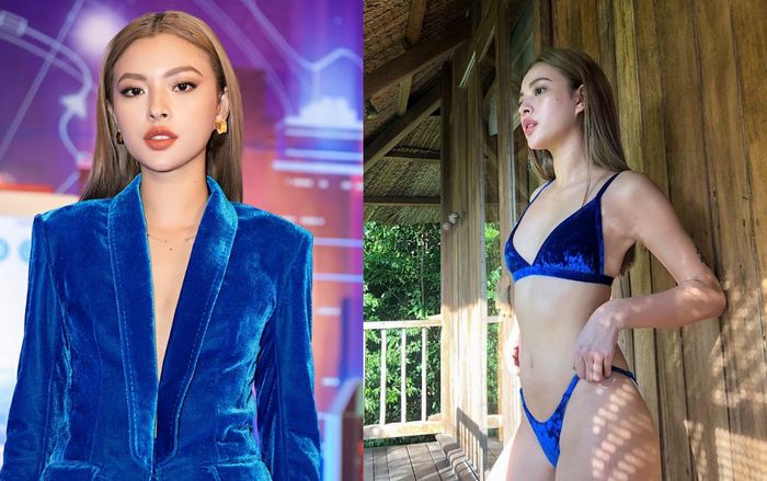 Khi dân tình mải miết diện sắc vàng thì Tú Hảo cứ một mình một cõi cùng gam màu xanh mướt