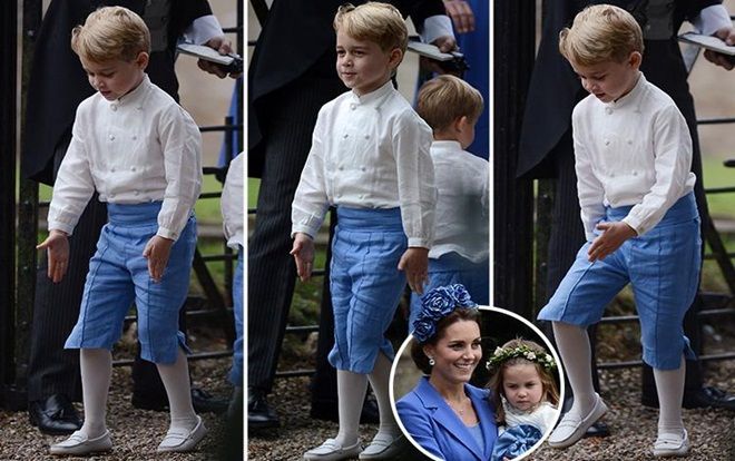 Hoàng tử George nổi bật trong đám cưới bạn thân của Công nương Kate