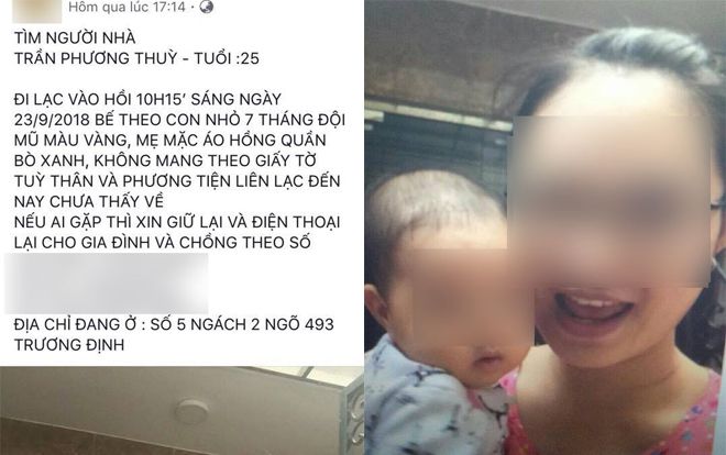 Vợ trầm cảm bế con 8 tháng tuổi đi khỏi nhà, gia đình càng lo lắng khi có thông tin người phụ nữ này ôm con nhảy cầu Vĩnh Tuy