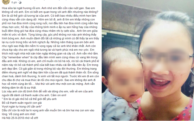 Vụ người mẹ trẻ bỏ nhà đi mất tích, thi thể được tìm thấy ở sông Hồng: Nhói lòng tâm thư của người chồng mong vợ con quay về